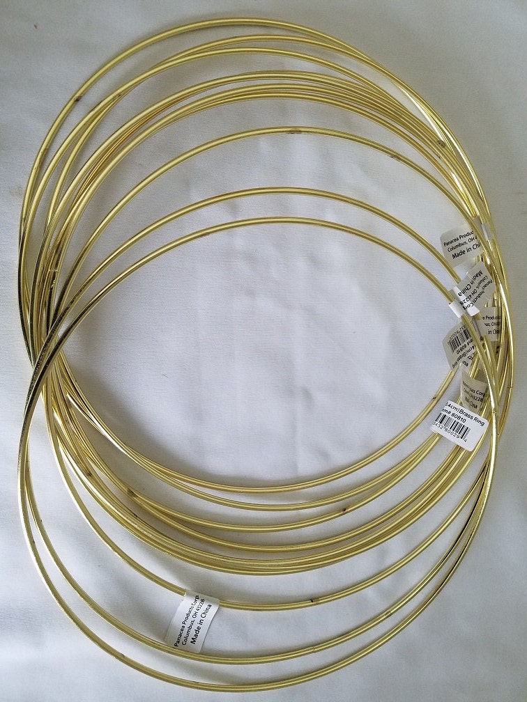 Lot of 10 Gold Metal Brass Macrame Craft Dreamcatcher Rings 10" Inch Diameter Lot of 10 Gold Metal Brass Macrame Craft Dreamcatcher Rings 10" Inch Diameter