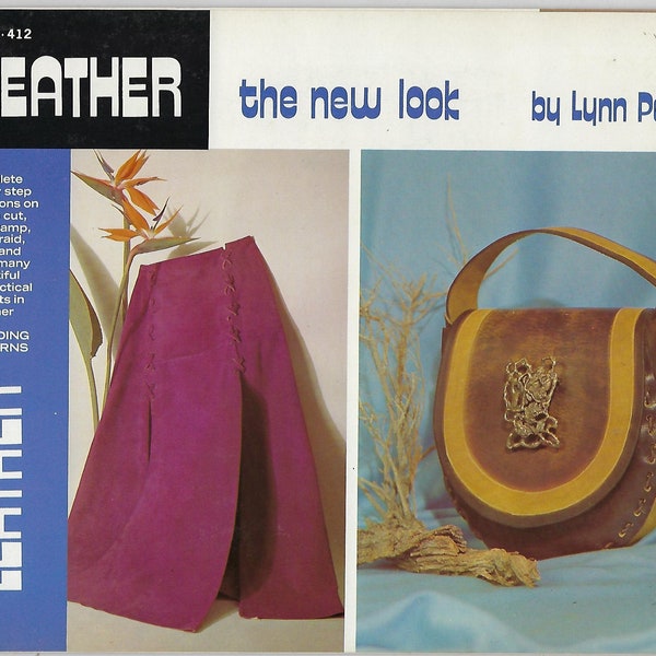 Leather The New Look Step by Step Instructions Vintage Craft Book Patterns