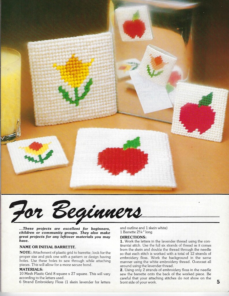 Crafting with Plastic Grid Plastic Canvas Patterns Book | Etsy