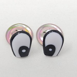 10 Pair Zim's Vintage 13mm Black & White Comical Cartoon Plastic Safety Eyes for Craft Doll, Amigurumi Toy, or Puppet Making