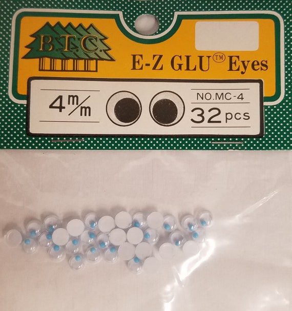 12 Packs BTC E-Z GLU Blue Movable Wiggle Googly Eyes Tiny 4mm for