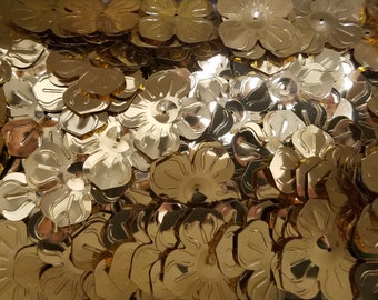 150 pcs Vintage Loose Rosette Flower Sequins Large 23mm Metallic Gold for Sewing Crafts