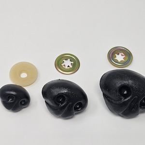 Vintage Zim's G-Type 30mm, 40mm or 50mm Large BLACK Plastic Animal Dog Nose with Washer for Craft Crochet Dolls, Puppets, Toys