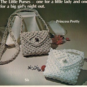 The Macramé Pursemaker • 1970s Macrame Bags Desgn Handbag Desgns Purse Patterns • Bag How to