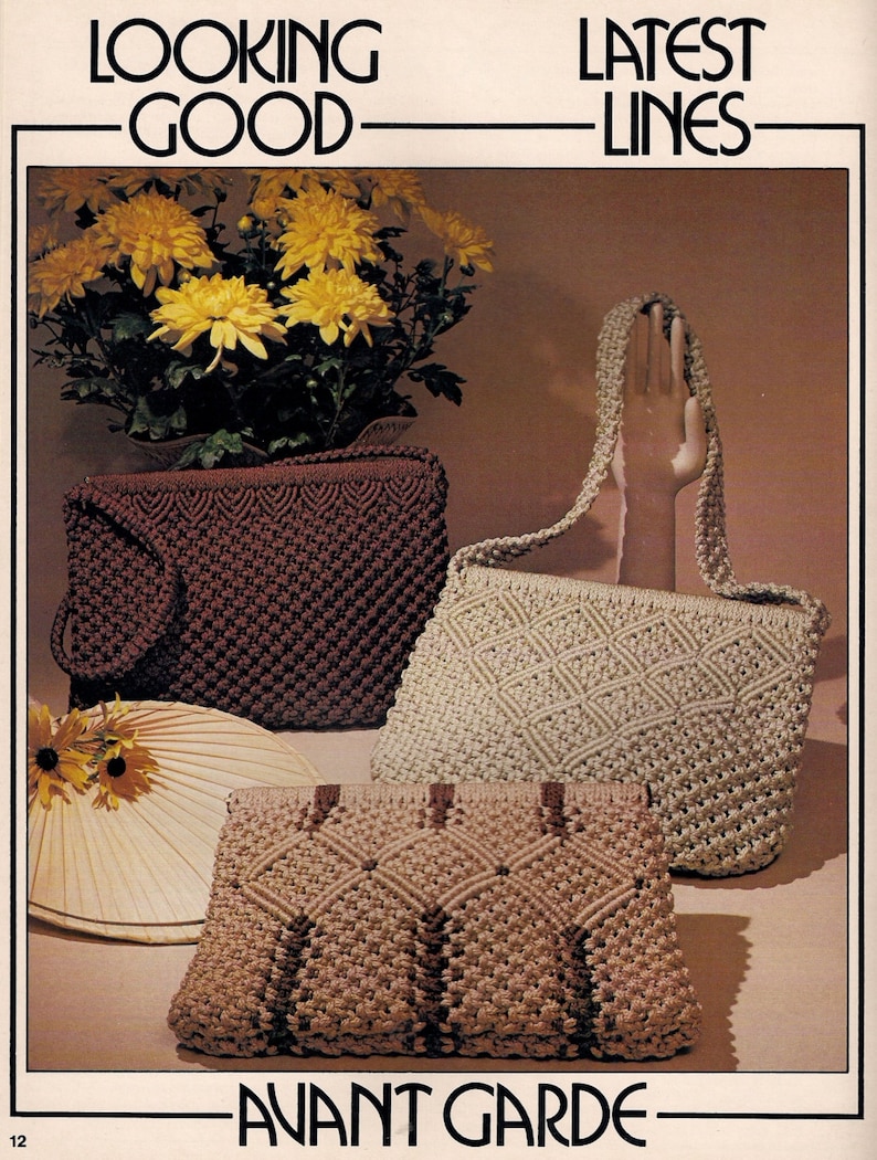 Patterns and Instructions Vintage Macrame Purse News 2 Craft Book