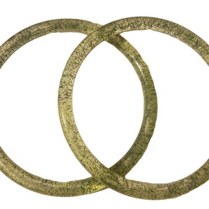 Asas redondas de plástico vintage de 5" para bolsos Green Glitter