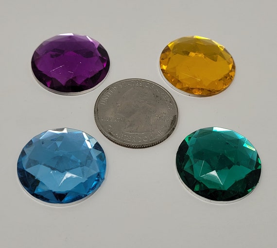 Bulk 100 Pcs Large 24mm Round Crystal Faceted Acrylic Rhinestones
