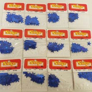 600 pcs Vintage Sulyn 15mm Large Star Shaped Loose Sequins for Sewing Crafts