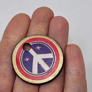 10 pcs Peruvian Painted Clay Pottery with Peace Symbol Craft Jewelry Charm Pendant Vintage