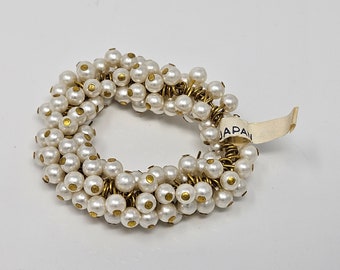 144 pcs 4mm Round White Pearl Beads Japanese Pearls with Gold Metal Loop