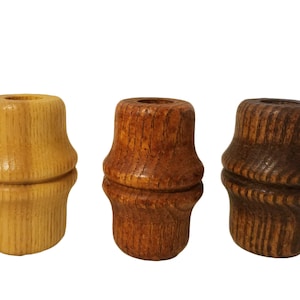Bag of 12 Large Bamboo Look Wood Carved Grooved Macrame Plant Hanger Craft Beads 50mm 2"