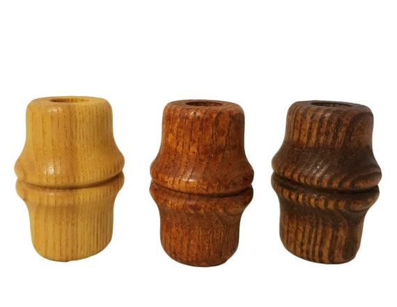 Bag of 12 Large Bamboo Look Wood Carved Grooved Macrame Plant Hanger Craft Beads 50mm 2