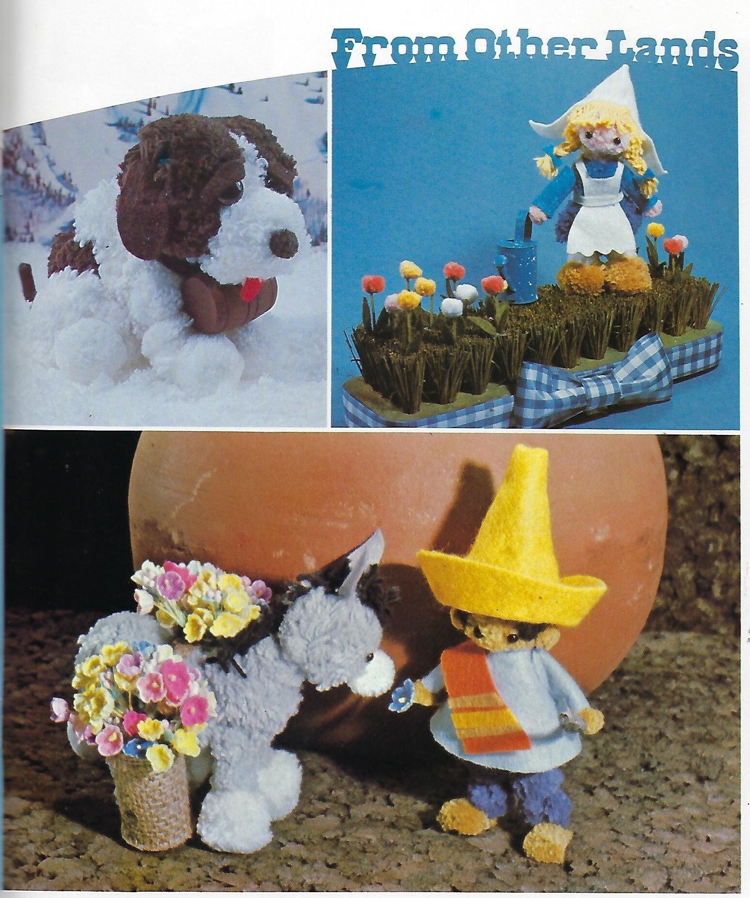 VTG Pom-Pon Party Craft Book Animals Easter Christmas Halloween Flowers  Baby