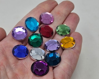 100 pezzi di strass di cristallo rotondi da 14 mm da incollare sul retro piatto, gioielli artigianali, gemme vintage