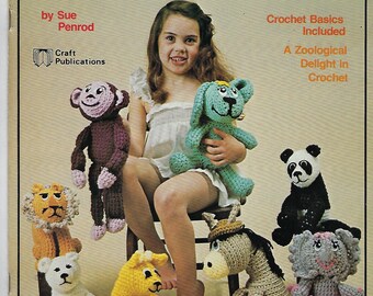 Crochet-A-Pet Toy Animal Crocheting Patterns Vintage Craft Book