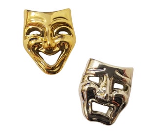 1" Máscaras de comedia y tragedia Teatro dramático Mardi Gras Manualidades Dijes Cabujones Adornos