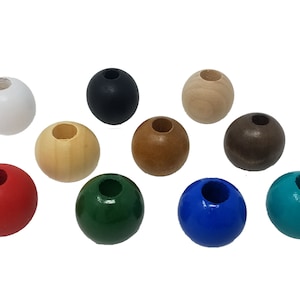 Lot of 20 Wood Round Macrame Wooden Craft Plant Hanger Beads 1-1/4" 32mm