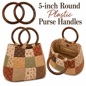 5" Round Vintage Plastic Handbag Purse Handles