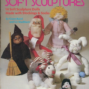 Crafty Soft Sculptures Made with Stockings & Socks Doll Making Sewing Patterns Vintage Craft Book