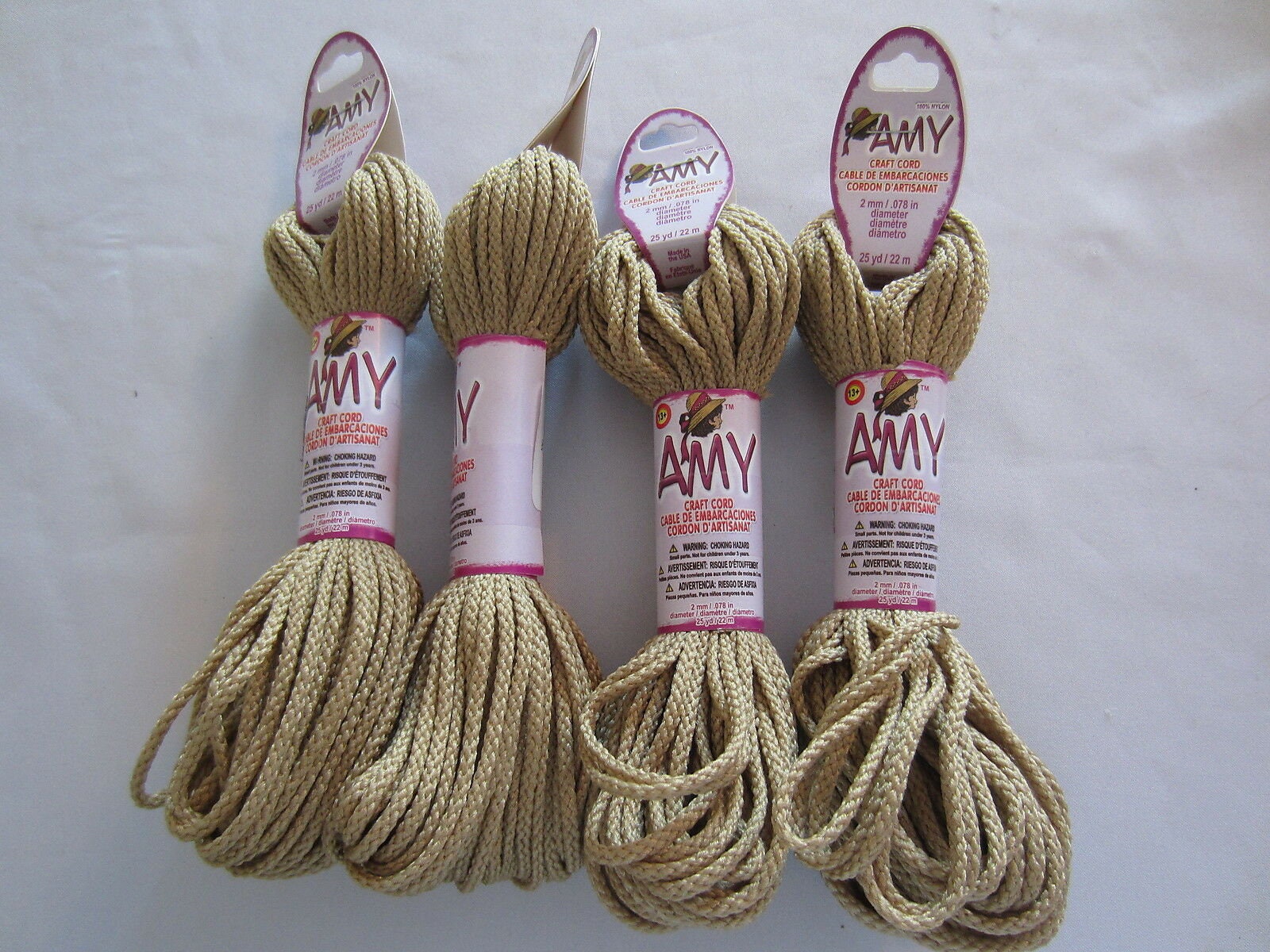 2mm (.08 inches) Amy Braided Nylon Applique Cord 25 yards