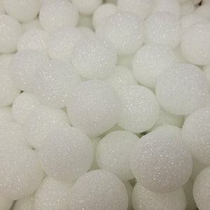 Lote de 25 bolas redondas de poliestireno blanco de 3,8 cm y 3,8 cm, formas esféricas para manualidades infantiles.
