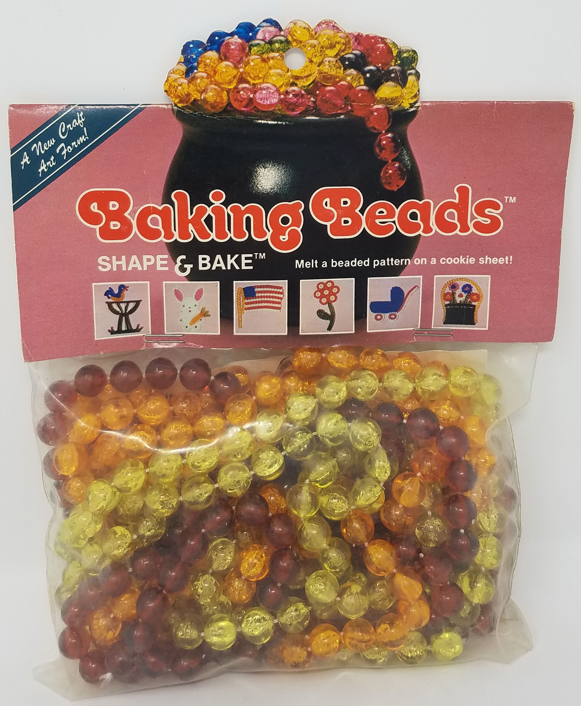Vintage Baking Beads Shape & Bake Beading Craft Kit 1970's Etsy