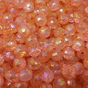 500 Pcs Cristal Translucide Facettes 8mm Ronde En Plastique Acrylique Perles Artisanales image 1