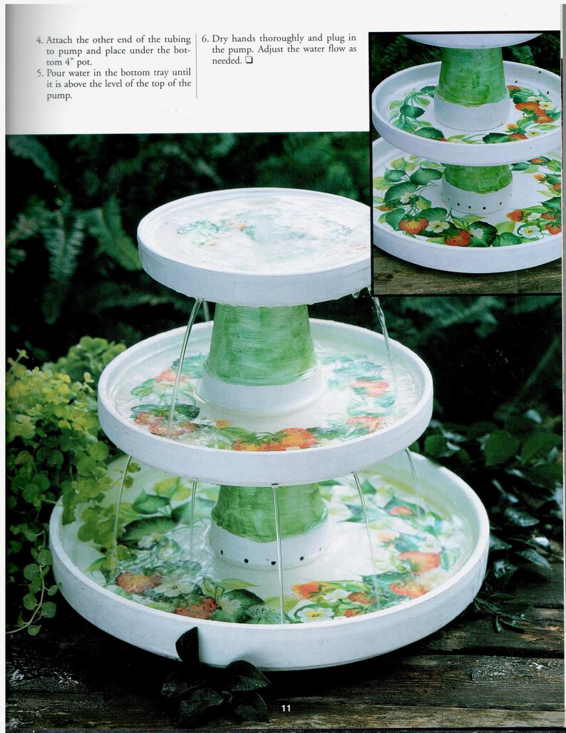 Fountains & Birdbaths Donna Dewberry Folk Art One Stroke Etsy