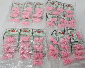 Bulk Wholesale Lot of 96 Darice Craft 1" Pink Miniature Flocked Bonzai Teddy Bears