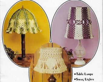 Illuminating Macrame Vintage 1970's Craft Book Instructions Lamp & Shades Patterns