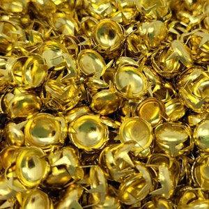 100 pcs Gold or Silver Metal 9mm Round Domed Decorative Metal Studs Nailheads for Crafts