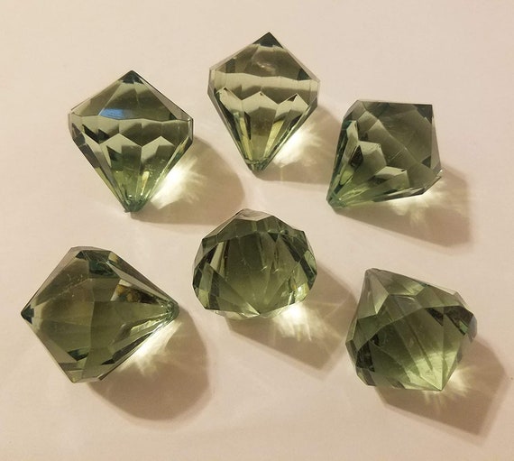 Bulk 100 Pcs Large 24mm Round Crystal Faceted Acrylic Rhinestones Glue on  Flat-back Craft Jewels Gems Vintage 