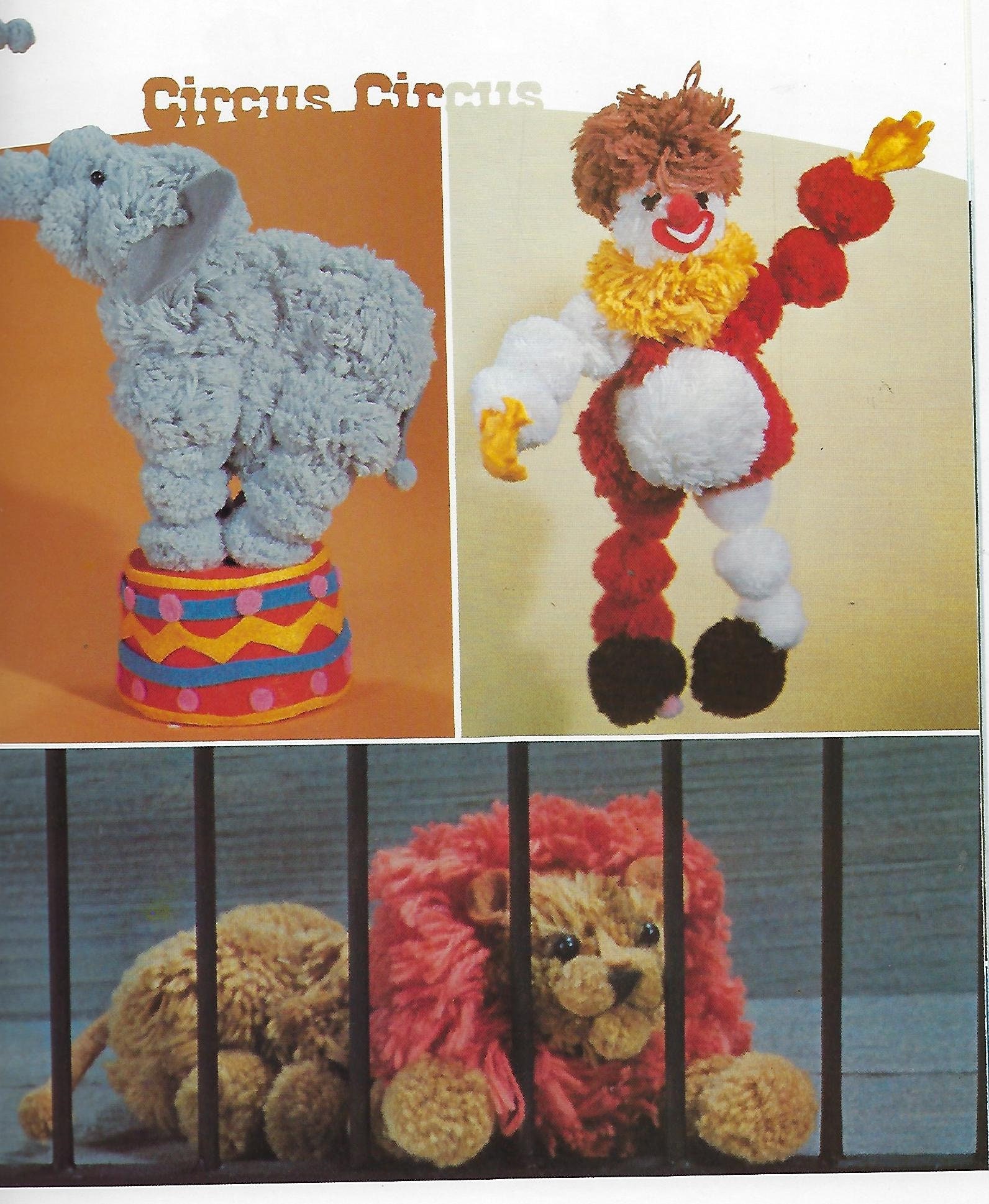 Pom Pom Parade Animals Vintage 1970's Craft How to Pattern Book - Etsy