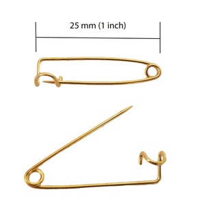 100 pcs Gold Brass Kilt Pins Brooch Badge Safety Pin Backs 25mm 1" Blanks Findings