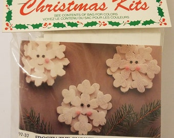 Vintage Frosty de Sneeuwvlok Kerst ornament Kids Craft Kit Merri Mac