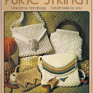 Vintage Macrame Geldbörse Strings Craft Book Patterns mit Anleitungen