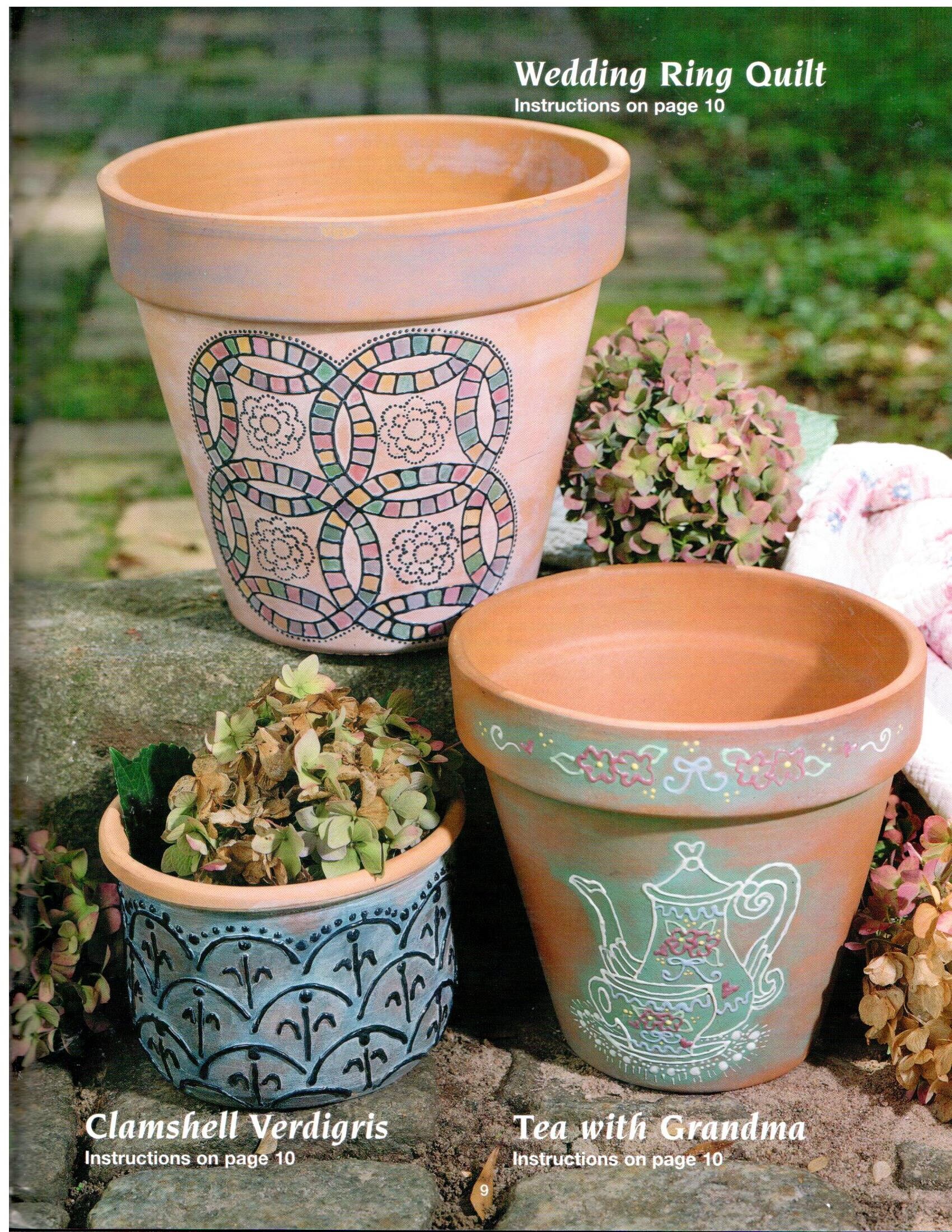 Macetas de barro decoradas Jardineras Jardineras Pintura decorativa Libro  de artesanía Cyndi Pfeiffer - Etsy México, image size:1700x2200