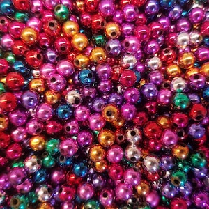 Lot of 1,000 Loose Artificial Plastic Pearls 6mm Small Round Craft Beads