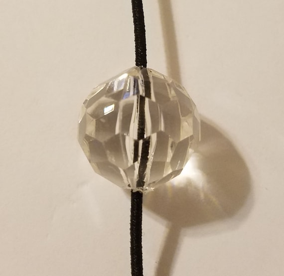 Lot of 25 Round 20mm Crystal Clear Faceted Prism Acrylic Plastic Craft Beads