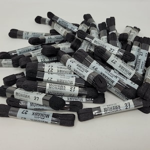 Wholesale Lot 50 Pair Mohawk Brand Mercerized Black or White Cotton Shoelaces 27 inch