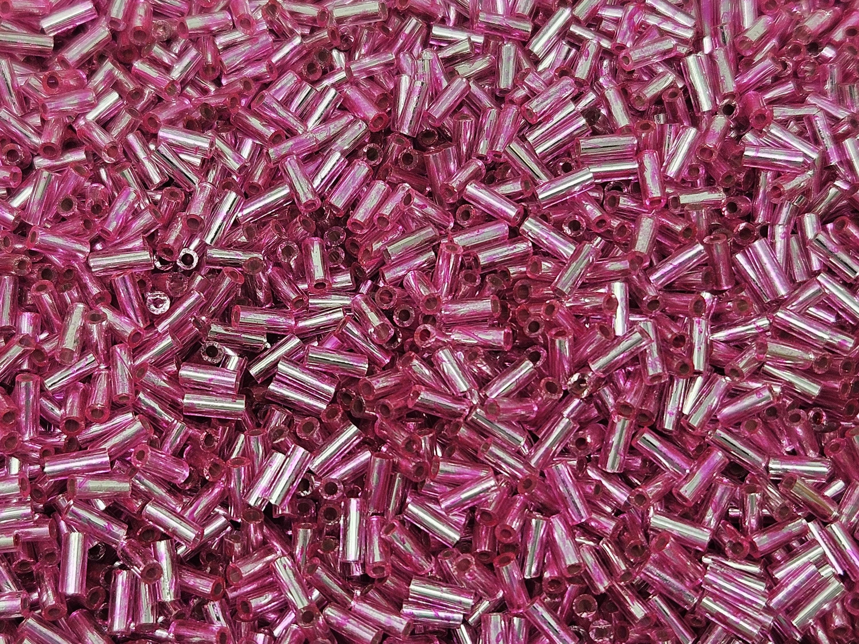 12 perles tubes incurvés rose marbré 8 mm DIY bracelets
