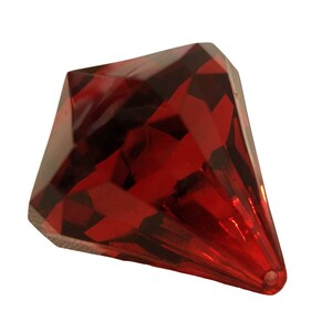 Pack of 4 Garnet Red 40mm Crystal Chandelier Gemstone Teardrop Acrylic Pendant Beads