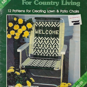 PDF ONLY Macrame Chairs for Country Living Corded Lawn Chair Downloadable Patterns & Instructions