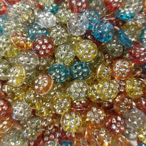 500 Stück Transparente Strass Diamonetten Kunststoff Handwerk Schmuck Perlen 9mm Rund