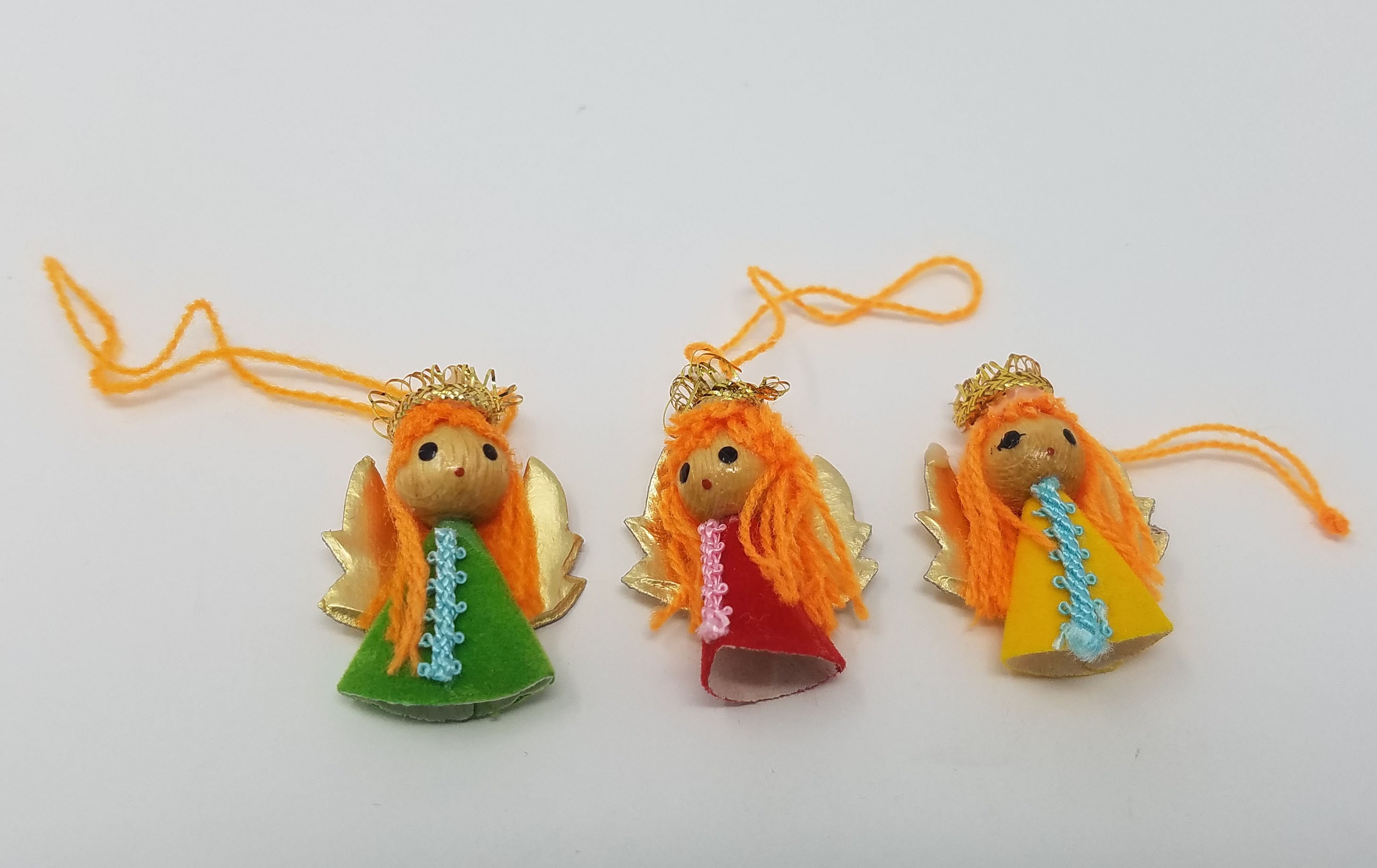 Pack of 12 Vintage Cute Miniature Yarn Doll Angel Christmas Etsy