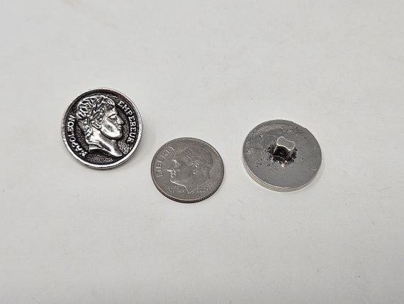 12 Pcs Napoleon Empereur Emperor Antique Silver Molded Plastic