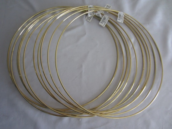 Lot of 10 Gold Metal Brass Macrame Craft Dreamcatcher Rings 12/" Inch Diameter