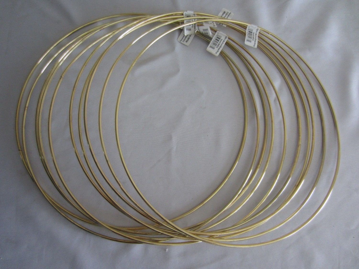 Lot of 10 Gold Metal Brass Macrame Craft Dreamcatcher Rings 10" Inch Diameter Lot of 10 Gold Metal Brass Macrame Craft Dreamcatcher Rings 10" Inch Diameter
