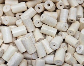 Pack of 720 Off-White 10mm Tube Spacer Wood Craft Jewelry Beads Vintage Made in the Philippines