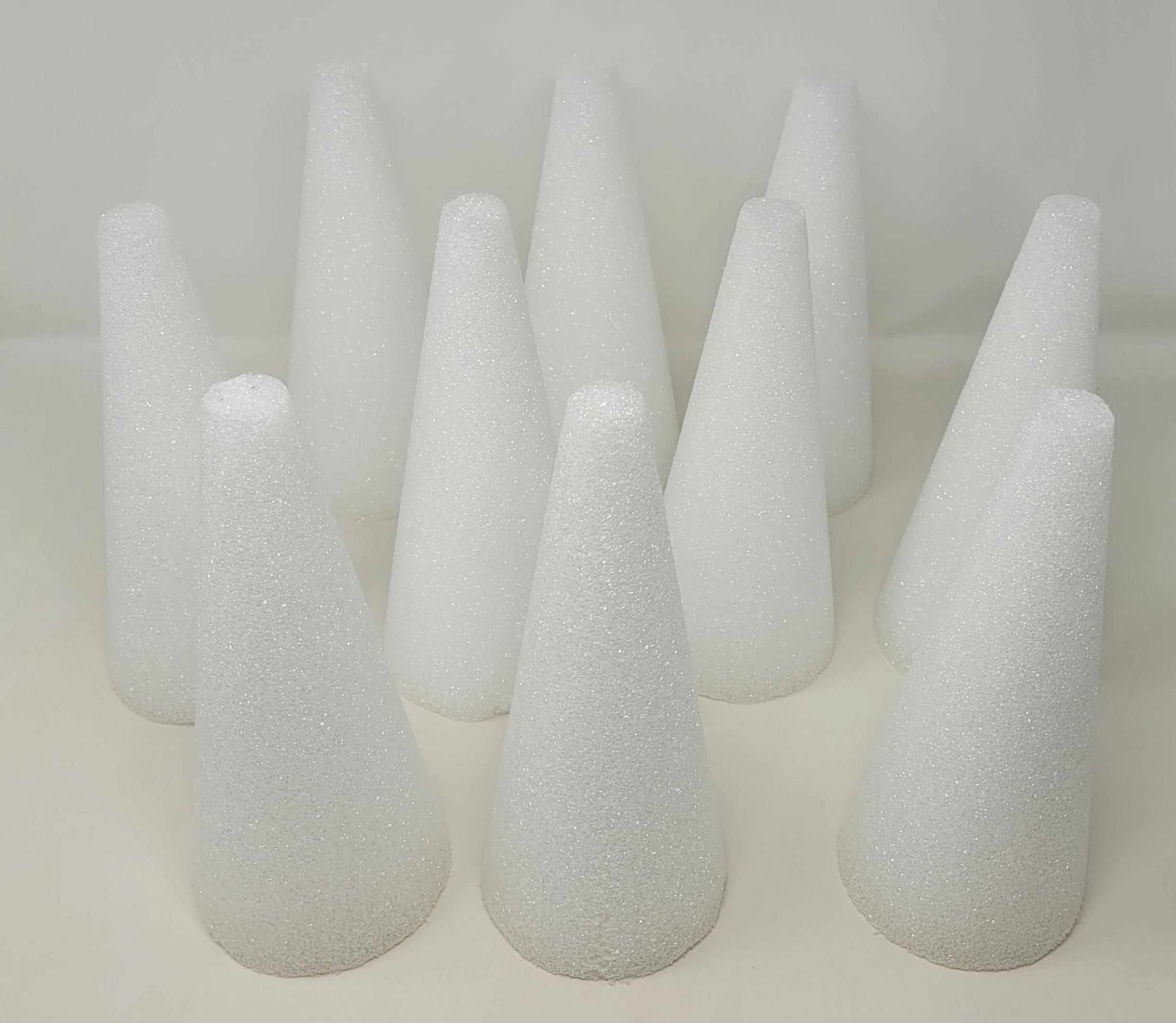 Large Styrofoam Cone, Polystyrene Cone, Wide Diameter Cone, Height 12.5 13  Inches Approximately, Diameter 7.87 Inches Approximately 